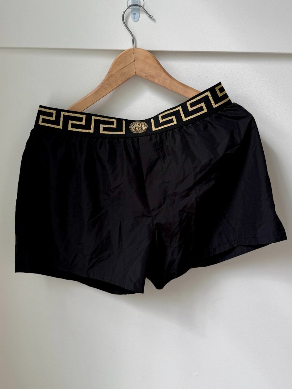 Versace Greca Border & Medusa Swim Beach Shorts - Black/Gold